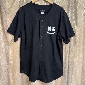 Marshmello Mellogang Baseball Concert Jersey Men Black White Logo Large